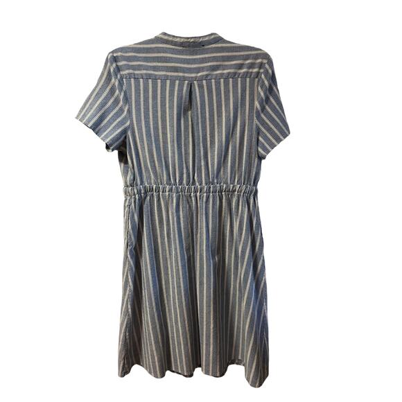 Robert Louis Light Wash Denim Style & White Stripe Dress SzL - Picture 3 of 9